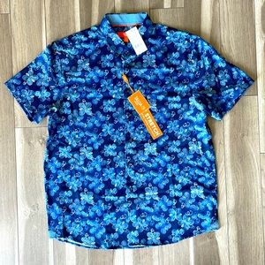 Tallia sport men’s paisley blue short sleeve button down